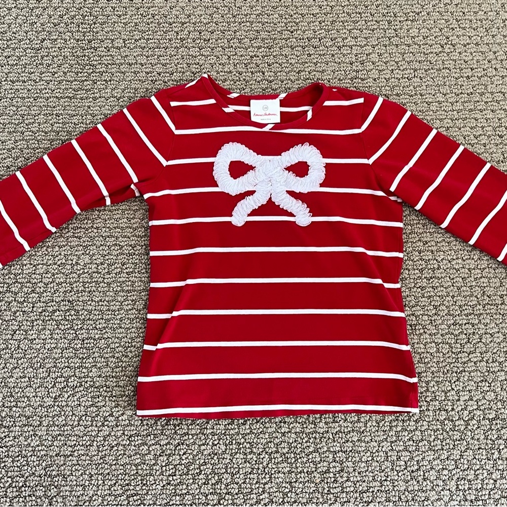 Hanna Andersson red and white striped shirt and black tulle skirt Size 8 - Picture 9 of 13